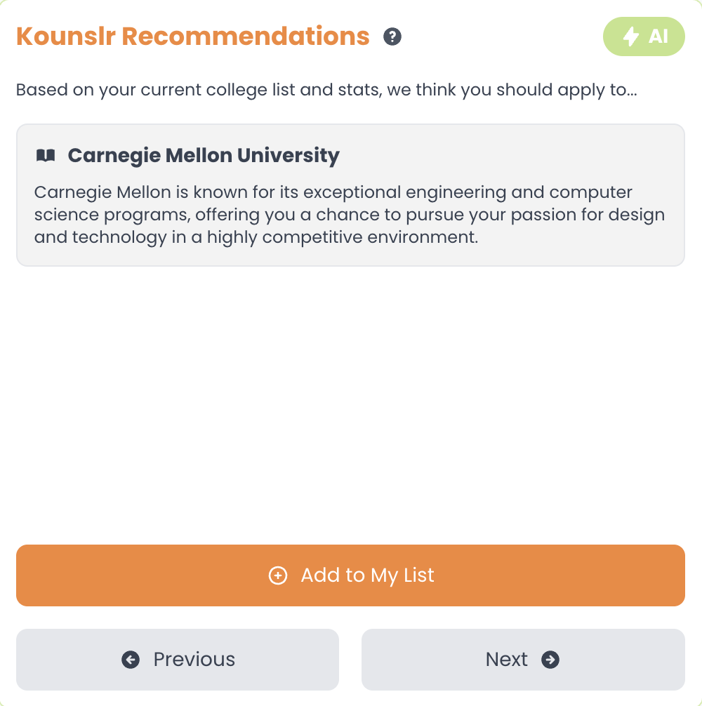 Course Recommendations Kounslr - Maximize Your High School and College Potential